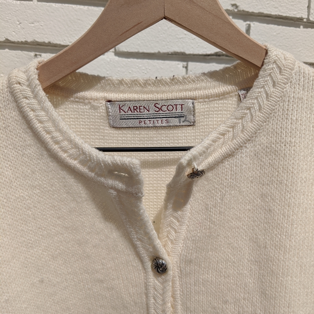 Vintage White Wool Cardigan